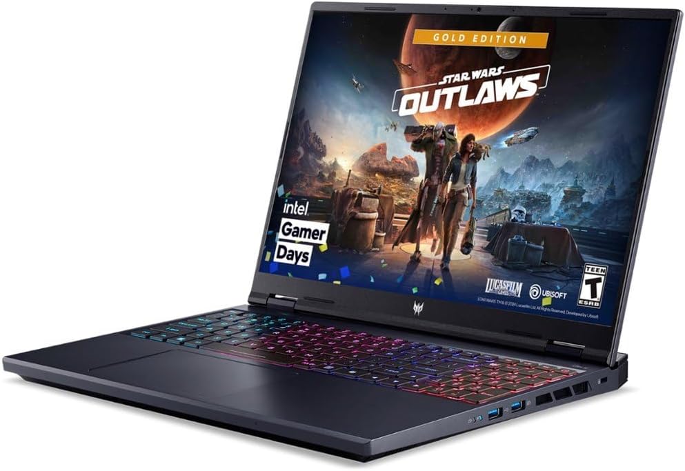 Acer Predator Helios Neo 16 PHN16-72-99PA, Intel Core i9 14900HX, 16GB DDR5 5600, 1TB SSD M.2 PCIe NVMe, NVIDIA GeForce RTX 4060 8GB GDDR6 Graphics, Windows 11 Home, 16 inches WUXGA 165Hz
