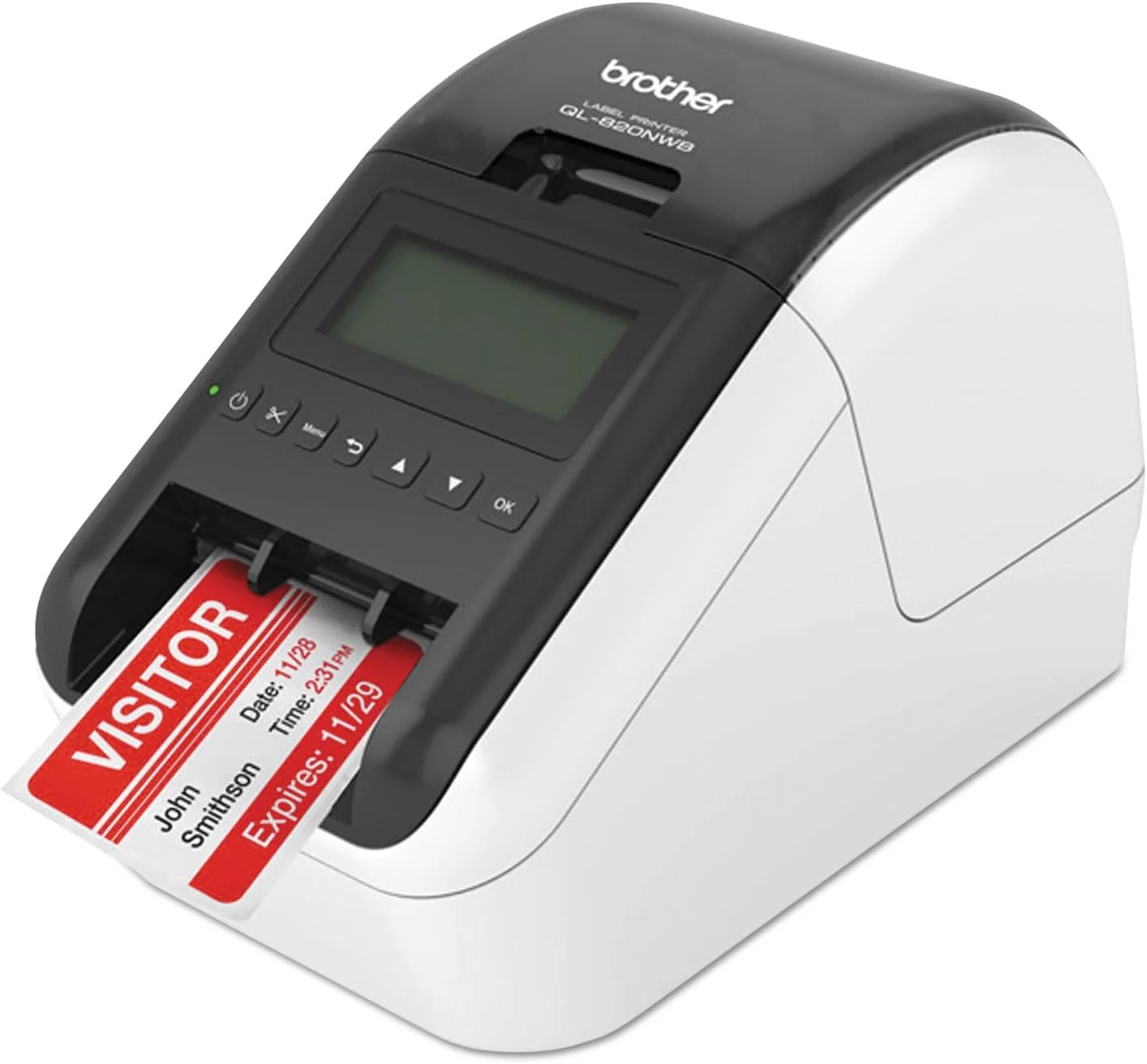Brother Label Printer | QL-820NWB | Monochrome Thermal Label Printer (Wi-Fi, Ethernet, Bluetooth) - QL820NWBZV1