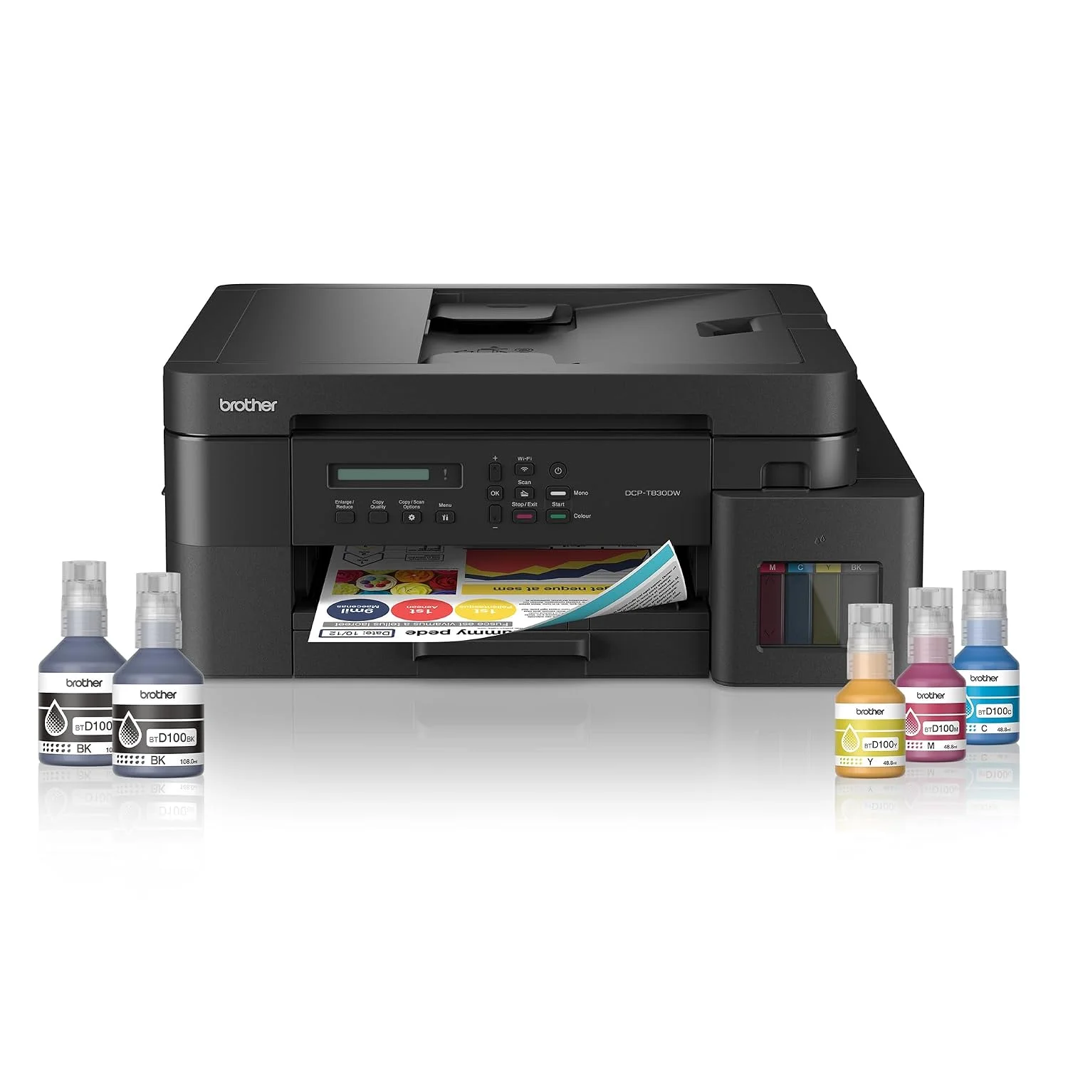 Brother Printer | DCP-T830DW | Colour Ink Tank Wi-Fi Duplex Multifunction Printer  - DCPT830DWYJ1