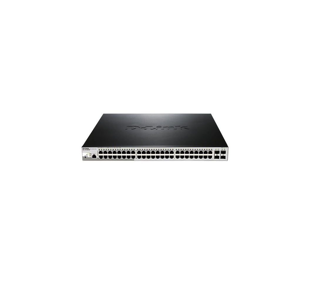 Dlink DGS-1210-52MP 48-Port 10/100/1000BaseT PoE + 4 Gigabit SFP ports Web Smart Switch, 370W PoE budget. (802.3af/802.3at support)