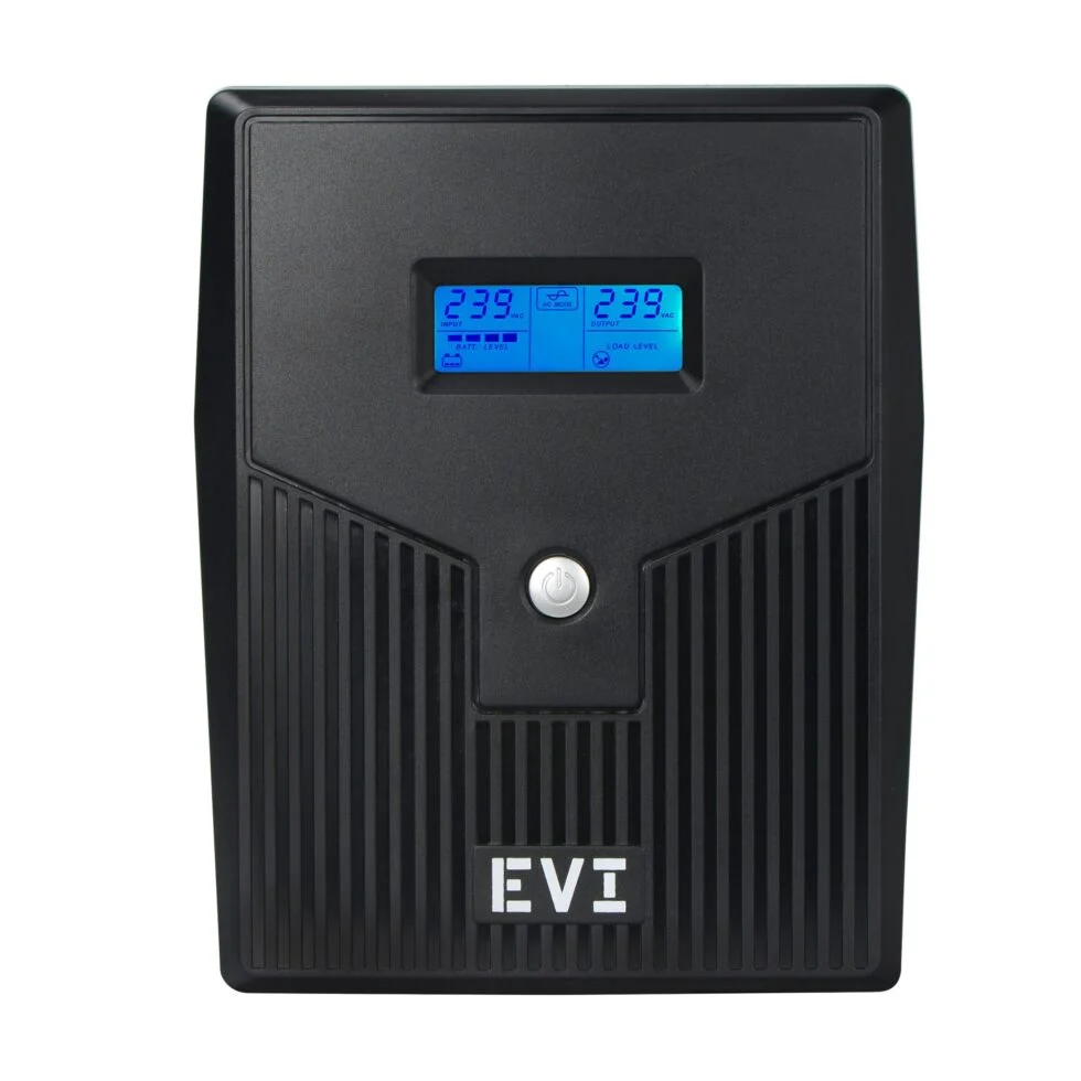 EVI 2000VA 1200W Line Interactive UPS - LCD Display Monitering Control Software included Cold Start Function Intelligent Battery Management Built in Boost and Buck AVR 4 Universal Outlets 2 Year Warranty 1 Year on battery - EP-UPS2000UU2IE2-UK