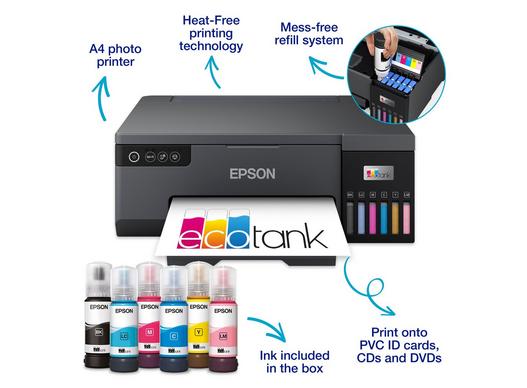 Epson L8050 Photo Printer, Print - Wi-Fi, Wi-Fi Direct, USB Interface - C11CK37405