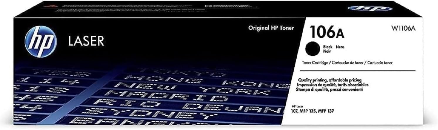 HP 106A Black Original LaserJet Toner Cartridge - W1106A