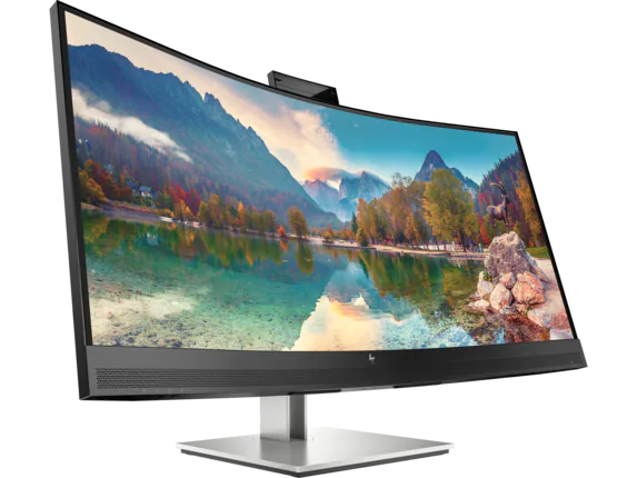 HP E34m G4 34 inches WQHD Curved USB-C Conferencing Monitor, Integrated Webcam, Integrated Speakers, Black Color, Connectivity:  1 HDMI 2.0, 1 DisplayPort 1.2, 1 Type-C,  4 Type-A, 1 RJ-45 - 40Z26AS