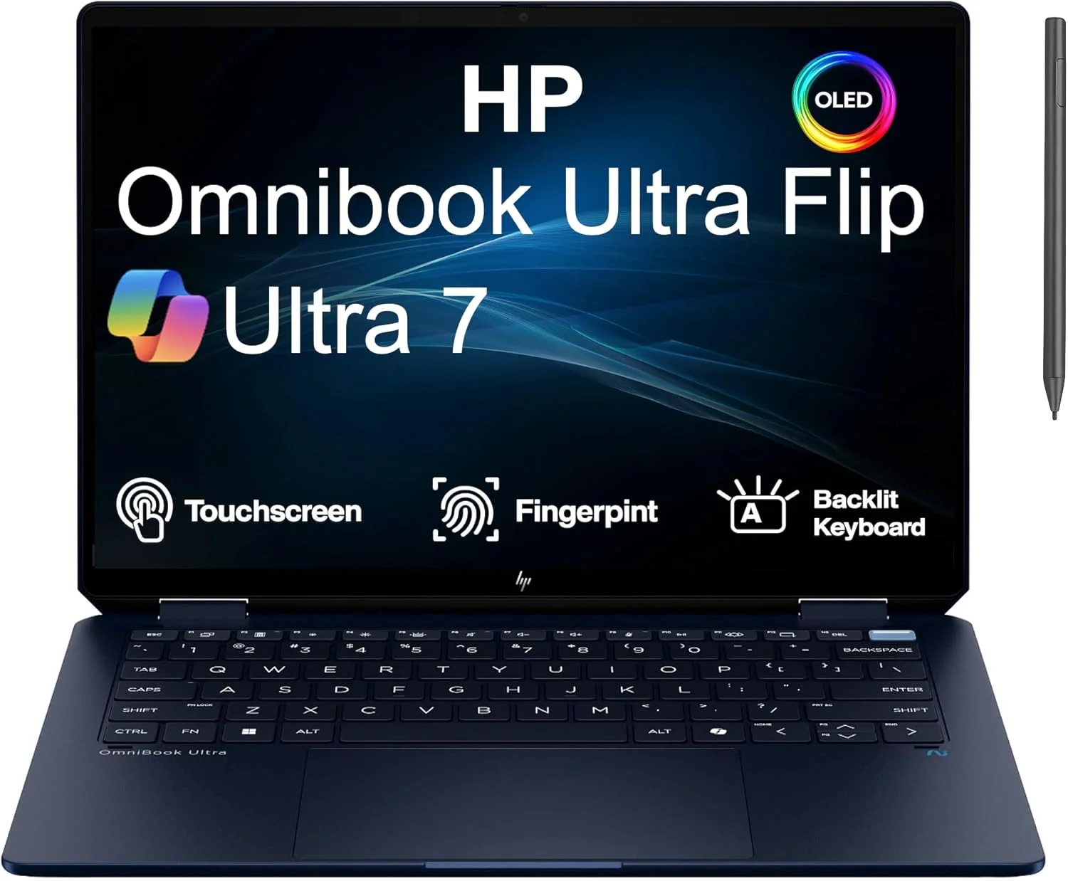 HP OMNIBOOK ULTRA FLIP X360, NEXT GEN AI 14T..ULTRA 7 258V|UP TO 4.8 GHz, 12 MB L3|32GB |2TB NVME M.2 SSD|14" 3K||9MP IR AI CAM|WIN11 HOME|HP USB-C PEN|ECLIPSE GRAY-9F2B9AV ***OPEN BOX***