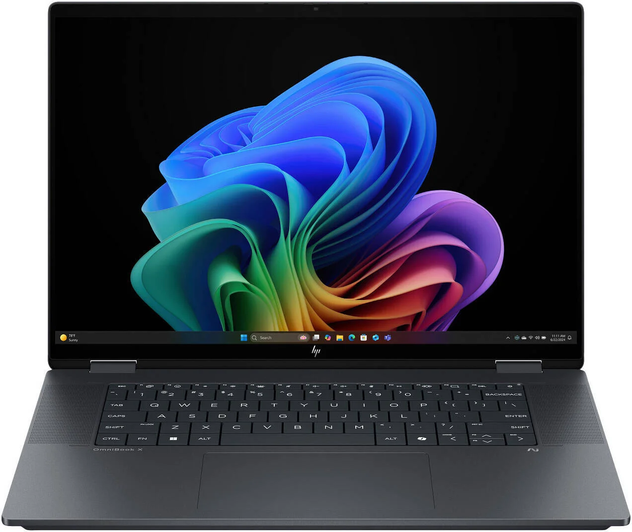 HP OmniBook X Flip 16t-as00, Intel Core Ultra 7 256V, 16GB LPDDR5x 8533 (onboard), 512GB PCIe Gen4 NVMe Performance M.2 SSD, Intel Arc Graphics, Windows 11 Home, 16" 3K OLED Touch Screen, No ODD - AK4A8AV