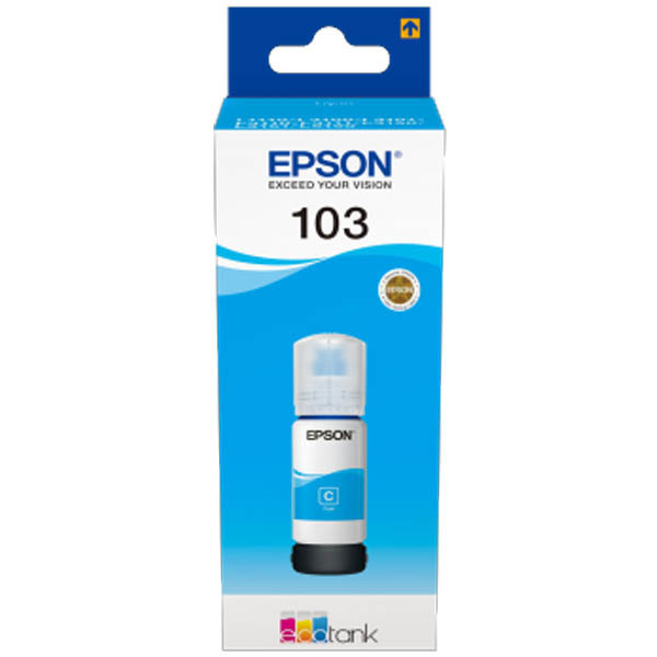 INK CART EPSON  103 Cyan forL1110, L3110, L3111, L3116, L3150, L3151, L3156, L3160, L5190 – 65ml - C13T00S24A