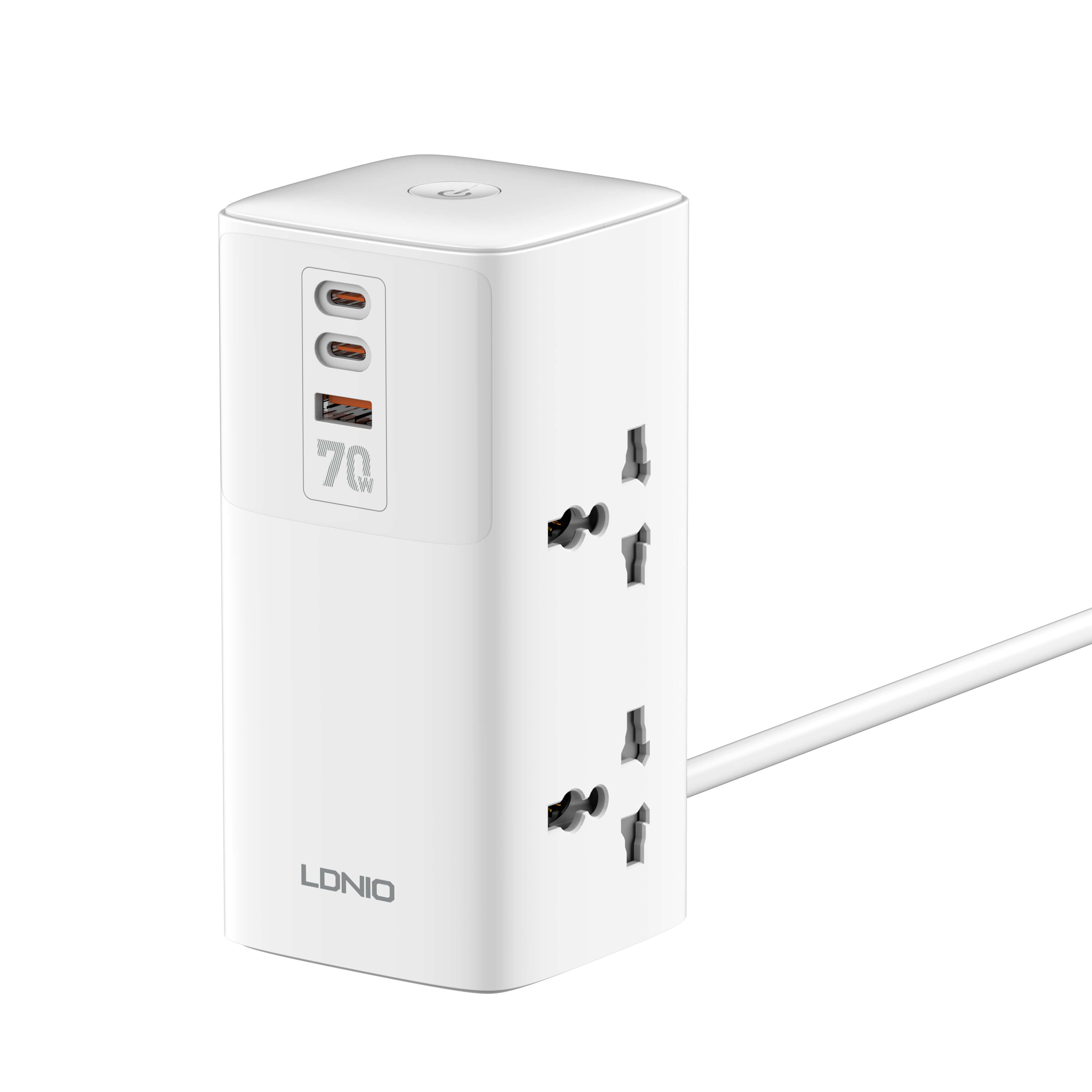 LDNIO Tower Extension Power socket 4 Way + 2USB-C + 1USB-A Extension Cord Surge Protection PD+PPS+SCP+QC3.0 (SC4383)