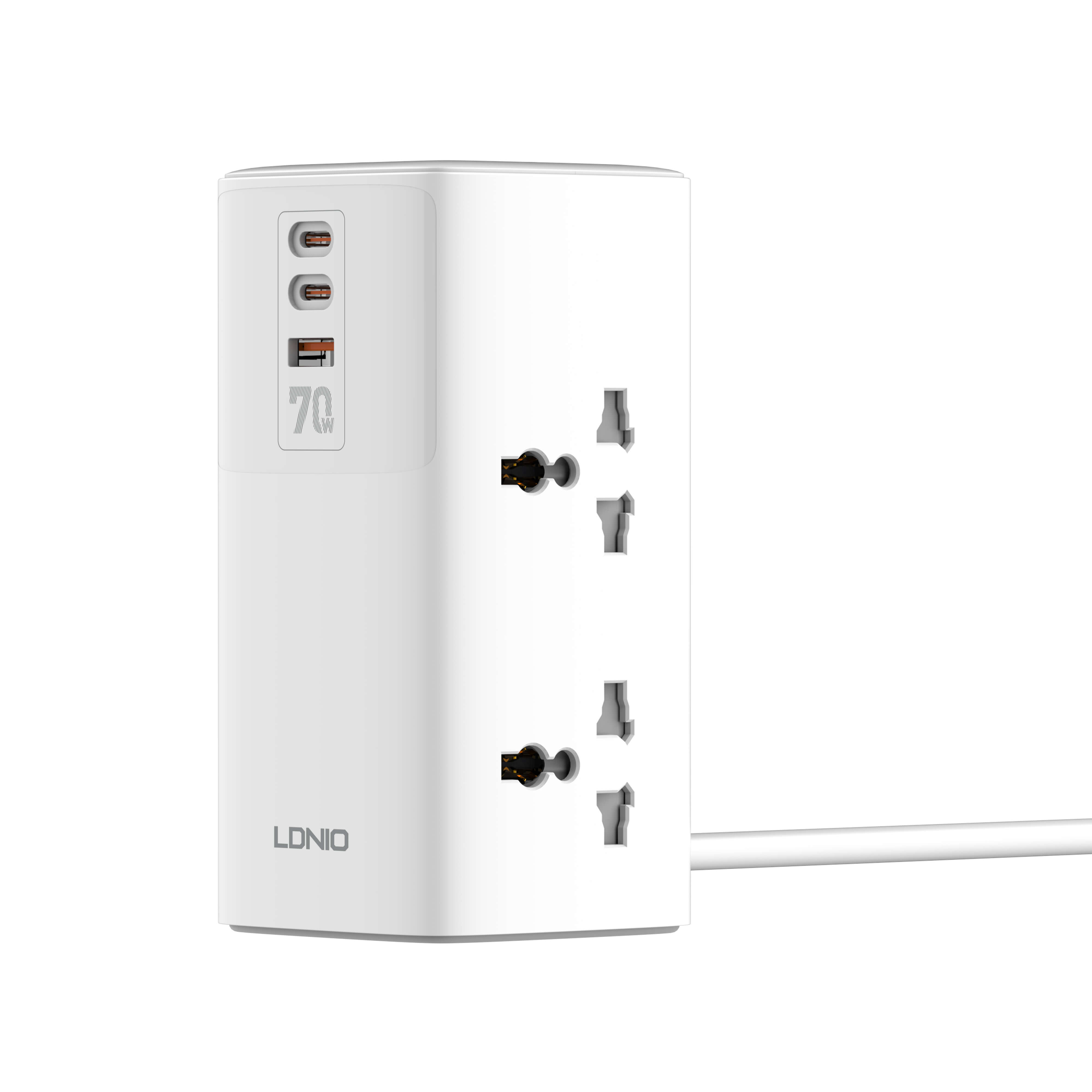 LDNIO Tower Extension Power socket 4 Way + 2USB-C + 1USB-A Extension Cord Surge Protection PD+PPS+SCP+QC3.0 (SC4383)