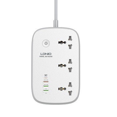 LDNIO WIFI Smart Universal Power Strip 3 Outlets+1 PD+1QC 3.0 + 2 Auto-ID High Output Power Socket Switches Extension (SCW3451)