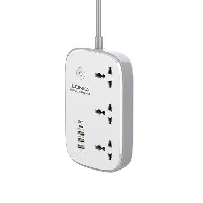 LDNIO WIFI Smart Universal Power Strip 3 Outlets+1 PD+1QC 3.0 + 2 Auto-ID High Output Power Socket Switches Extension (SCW3451)