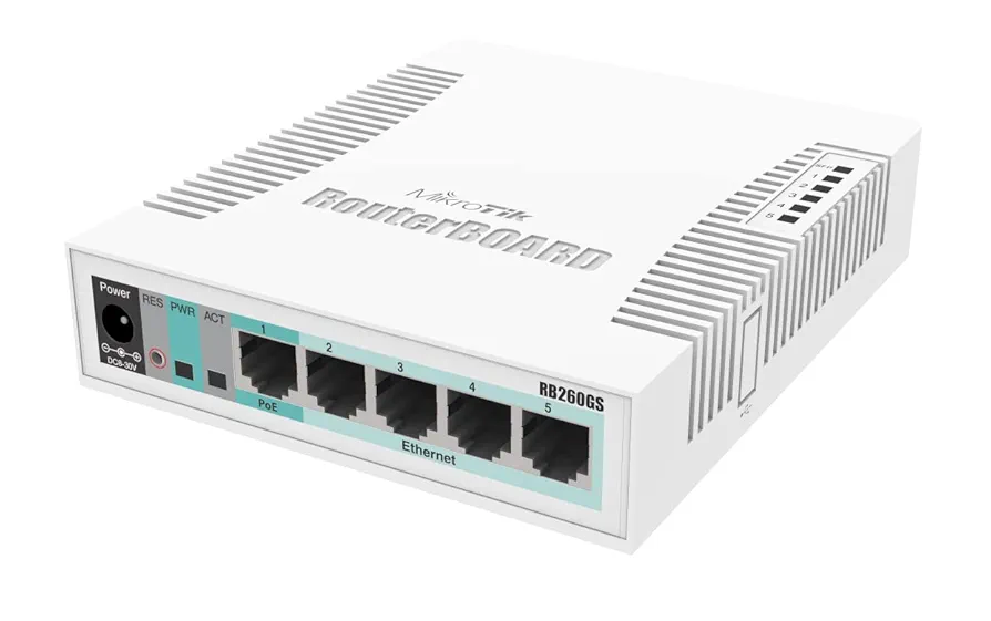 Mikrotik CSS106-5G-1 5-Port Gigabit Switch Plus 1 SFP ... - CSS106-5G-1S (RB260GS)