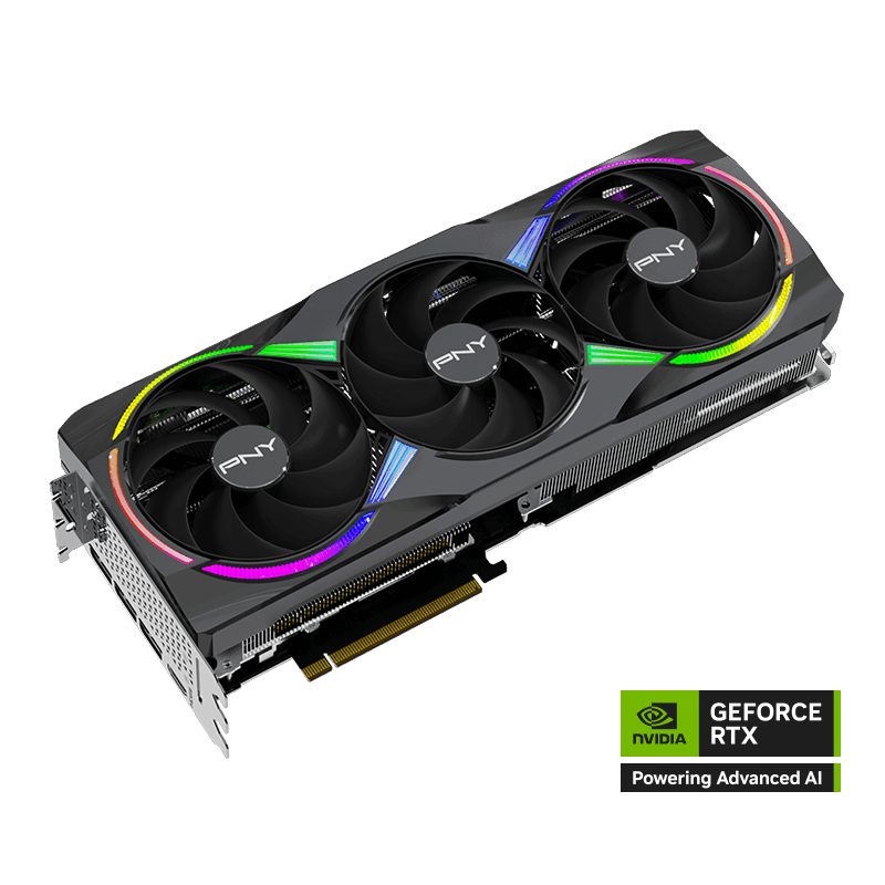 PNY GeForce RTX 5070 Ti OC Triple Fan 16GB GDDR7 Graphics Card, Display Outputs: 3 x DisplayPort 2.1b, 1 x HDMI 2.1b, Recommended Power Supply: 750W, Power Input: 16-Pin - VCG5071T16TFXPB1-O