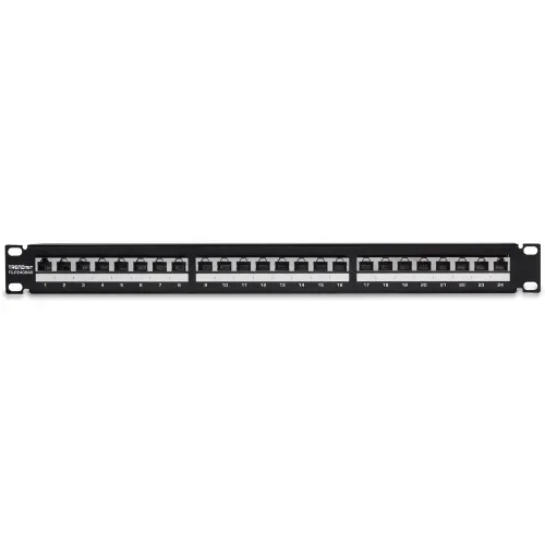 R & M 19" 1U Patch Panel 24-Port BASIC, black, empty - R795465