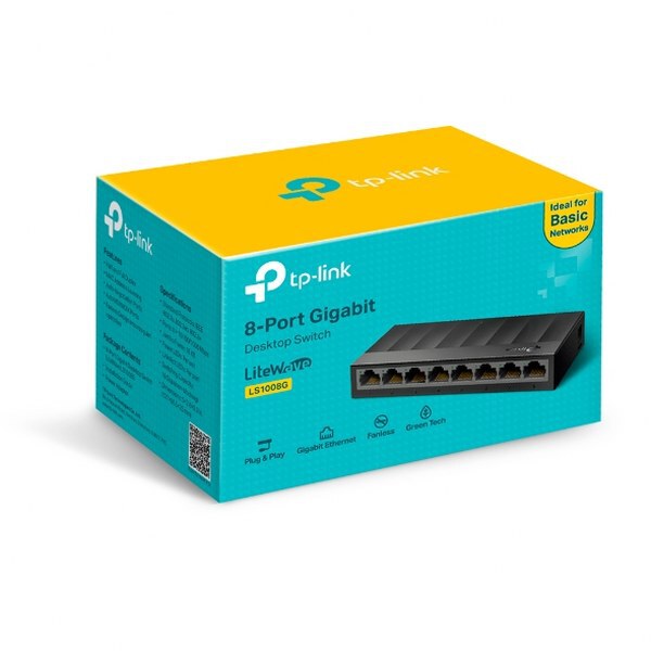 TP-Link 8-Port 10/100/1000Mbps Gigabit Desktop Switch - LS1008G - TL-LS1008G