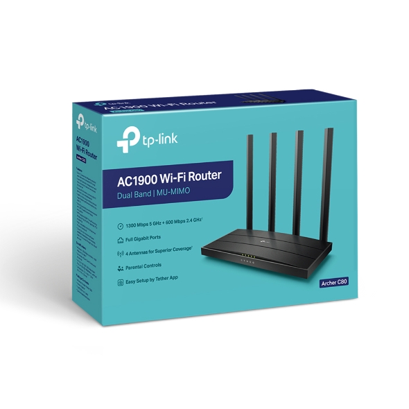 TP-Link AC1900 Wireless MU-MIMO Wi-Fi 5 Router - TL-ARCHER C80