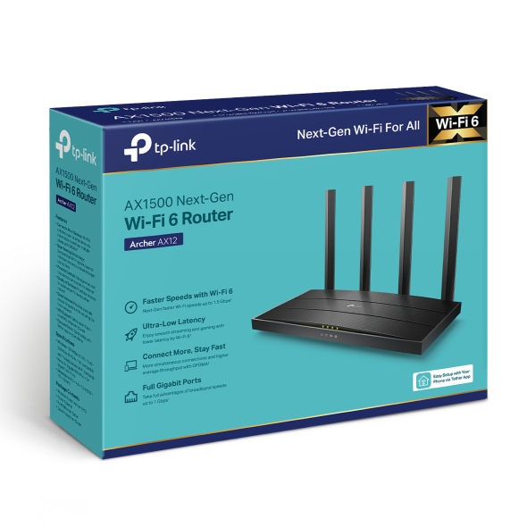 TP-Link AX1500 Wi-Fi 6 Router - TL-ARCHER AX12