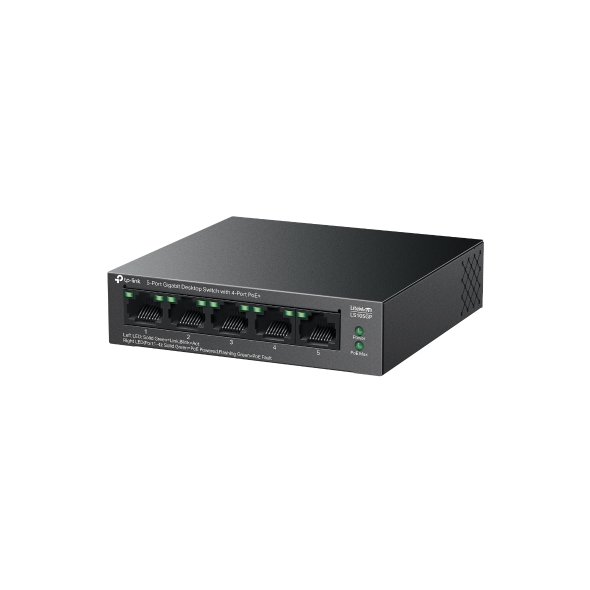 TP-Link LS105GP | 5-Port Gigabit Desktop Switch with 4-Port PoE+