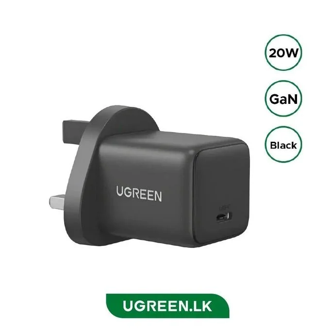 UGREEN USB-C 20W PD Charger UK Black - X512 - UG-55529