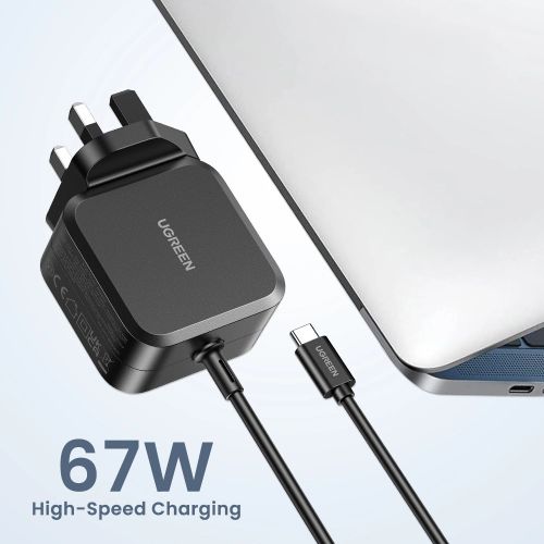 UGREEN USB-C 67W PD GaN Tech Power Adapter UK+3 DC Connectors - X377 - UG-35063