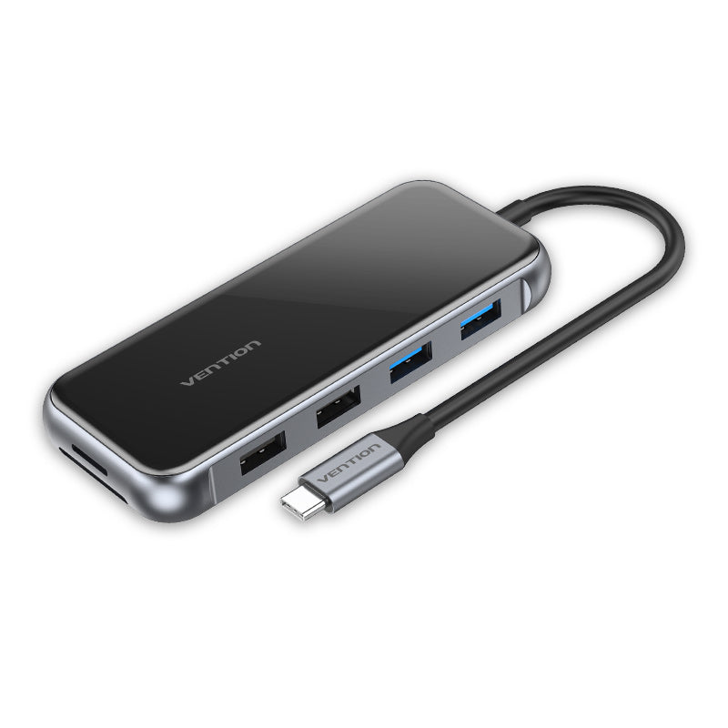Vention USB-C MULTI-FUNCTIONAL 10 in 1 DOCKING STATION TYPE C to HDMI/VGA/USB3.02/USB2.02/RJ45/TF/SD/PD (87W) Docking Station 0.15M Gray Mirrored Surface Type - TFGHB