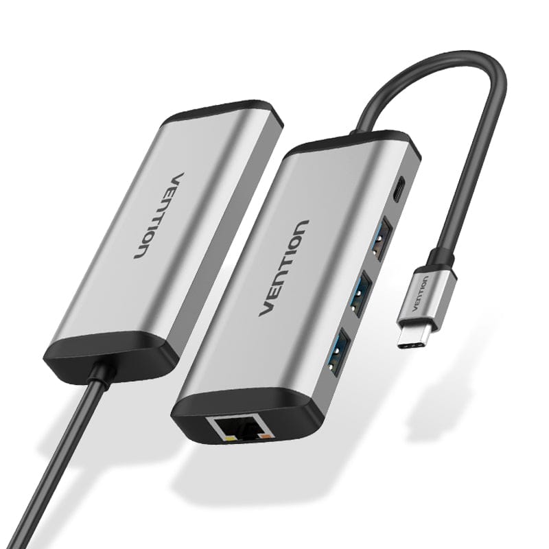 Vention USB-C Multi-functional 5 in 1 Docking Station (Type C to USB3.0×3, Gigabit Ethernet, PD) - TGDHB